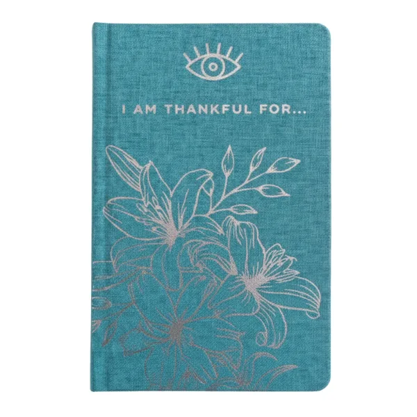 Modrý Deník Vděčnosti - 120 stran - I am Thankful For - Stříbrná Podšívka