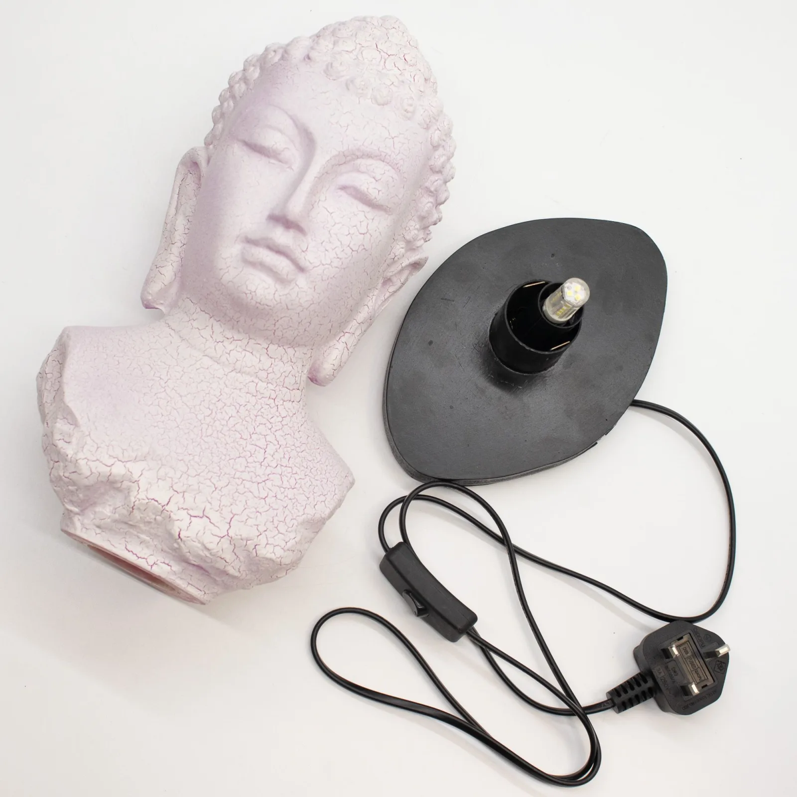 Lampa Busta Buddhy - Třešňová Popraskaná Glazura - Oválný Stojan