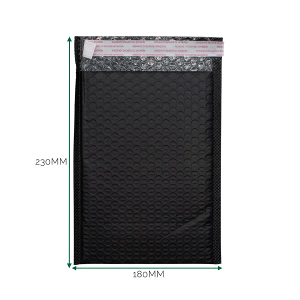 Černá Polyetylénová Bublinková Obálka (180x230+40mm)