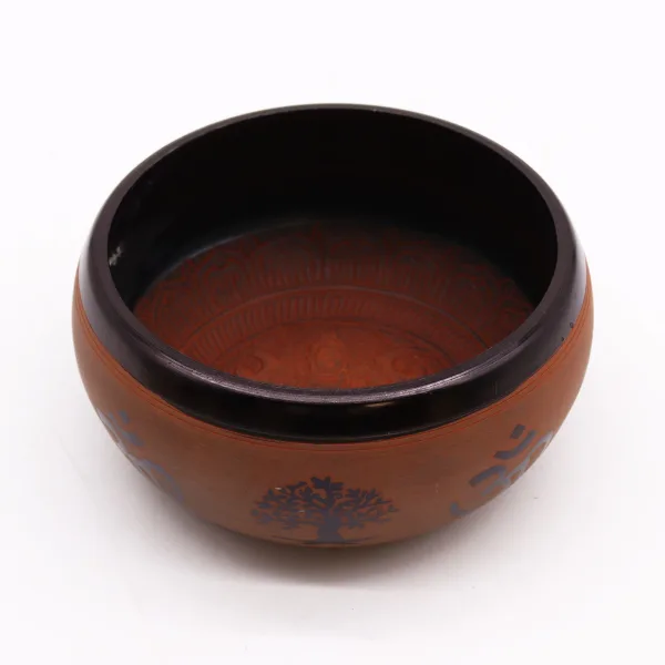 Zpívající Miska ze Zemního Prášku - Jíl Óm Buddha - 16cm