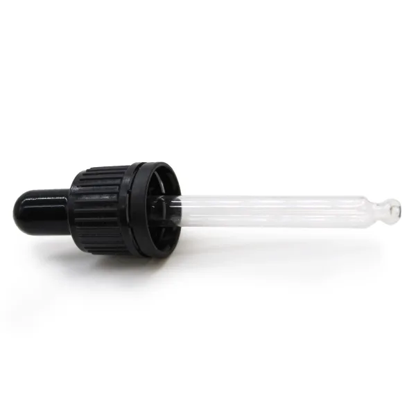Černá T/E Skleněná Pipeta pro 10ml Lahvičku s Kapátkem 18mm