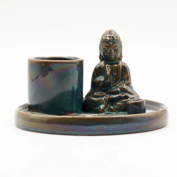 Víceúčelový Talíř pro Kadidla - Buddha - Keramická Modrá