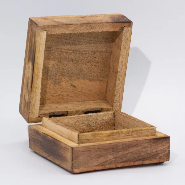 Velká Čtvercová Krabička 15x17.5x8cm - Hříbový Design - Modrozelený
