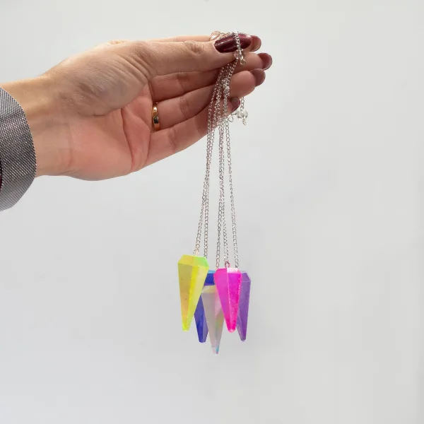Šestistranné Kyvadlo - Aurora Crystal Broskvové - 4cm