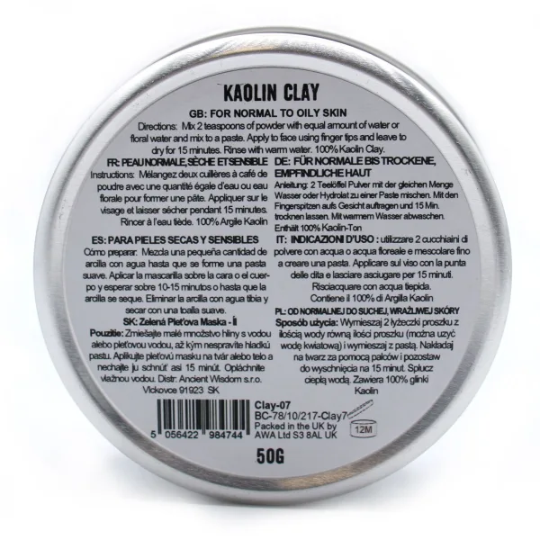 Kaolin Pleťová Maska - Jíl 50g