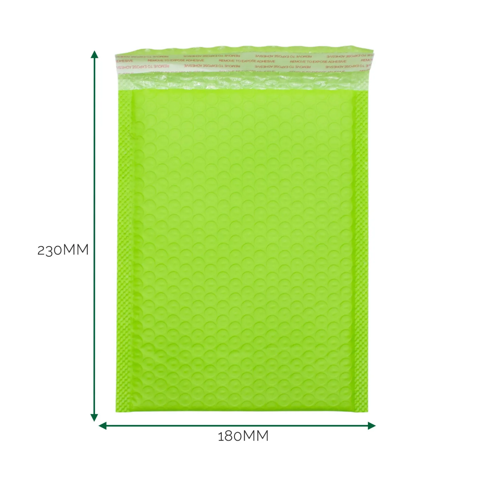 Zelená Polyetylénová Bublinková Obálka (180x230+40mm)