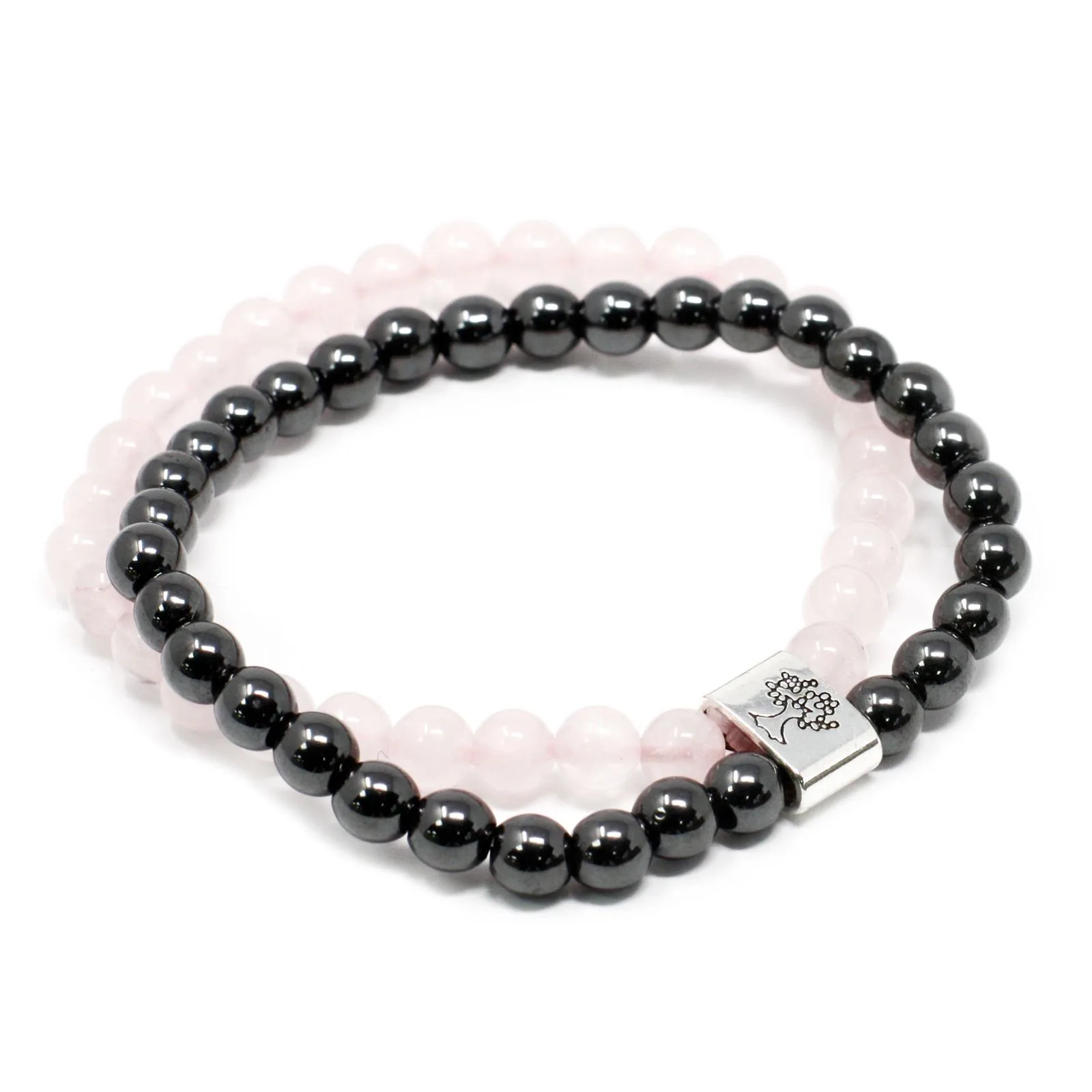 Dvojitý Magnetický Náramek ze Vzácných Kamenů - Ruženín