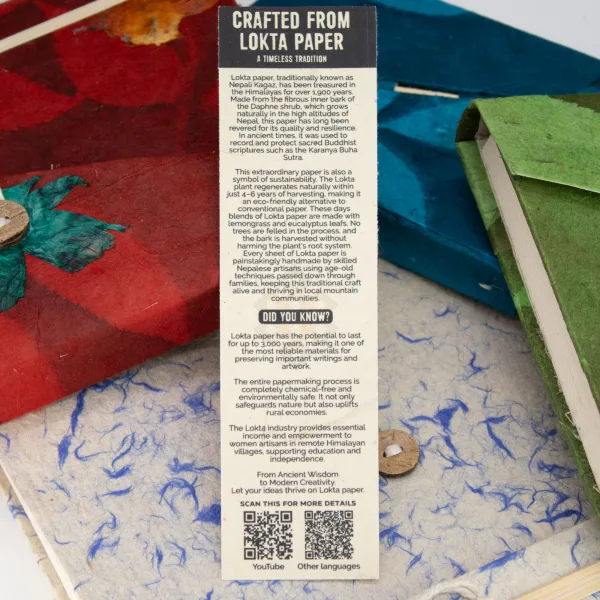 Velký Lokta Patchwork Zápisník (21x15cm) - 45 stran - Vícebarevný