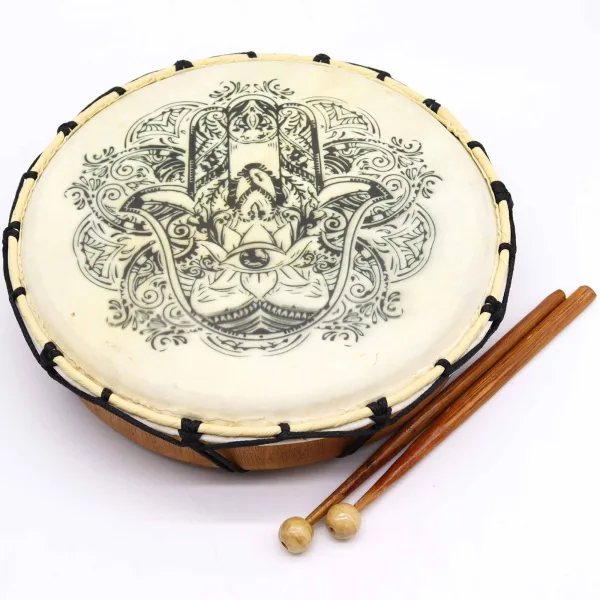 Hamsa Šamanistický Buben s Hůlkami - 30cm