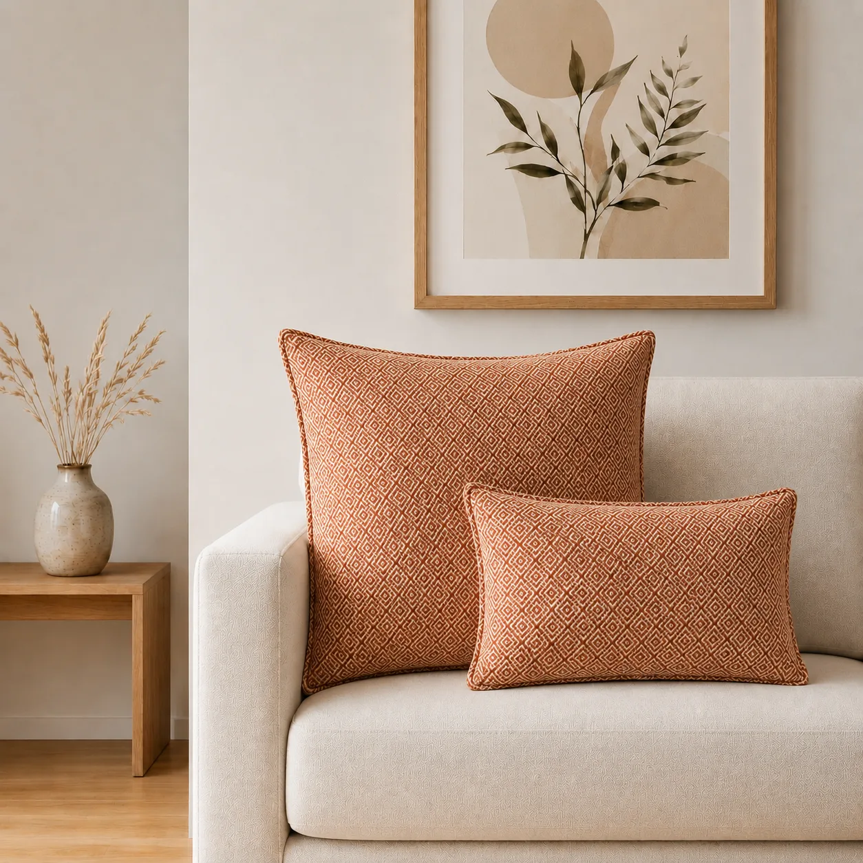 Klasický povlak na polštář - burgundské čtverce - 60×60 cm - Jumbo styl