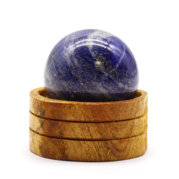 Křišťálová Koule z Drahých Kamenů 50mm - Afghánský Lapis se Stojanem