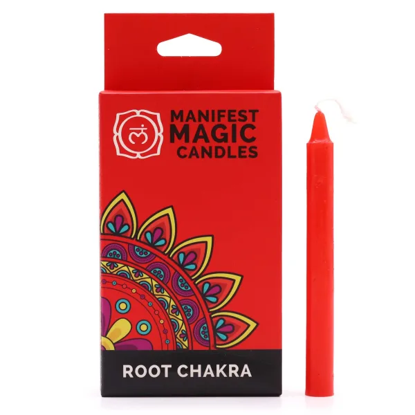 Esoterické Magické Svíčky (balení 12 kusů) - Červené - Kořenová Čakra