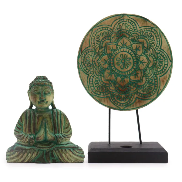 Buddha Feng Shui Set - Buddha Uzel - Zelená