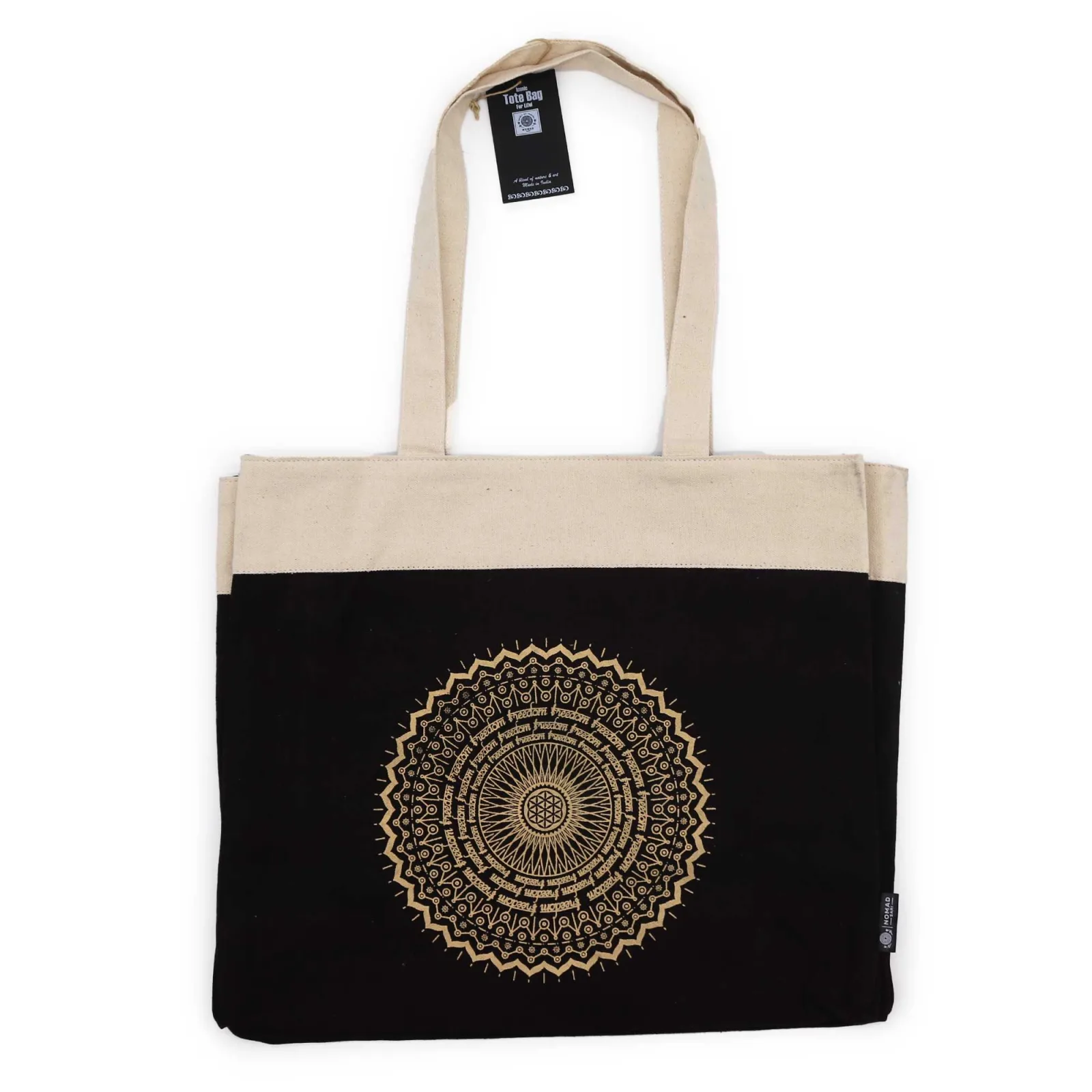 Velká Nákupní Taška (38x15x43cm) Čokoládová Stonewash 14oz- Svobodná Mandala
