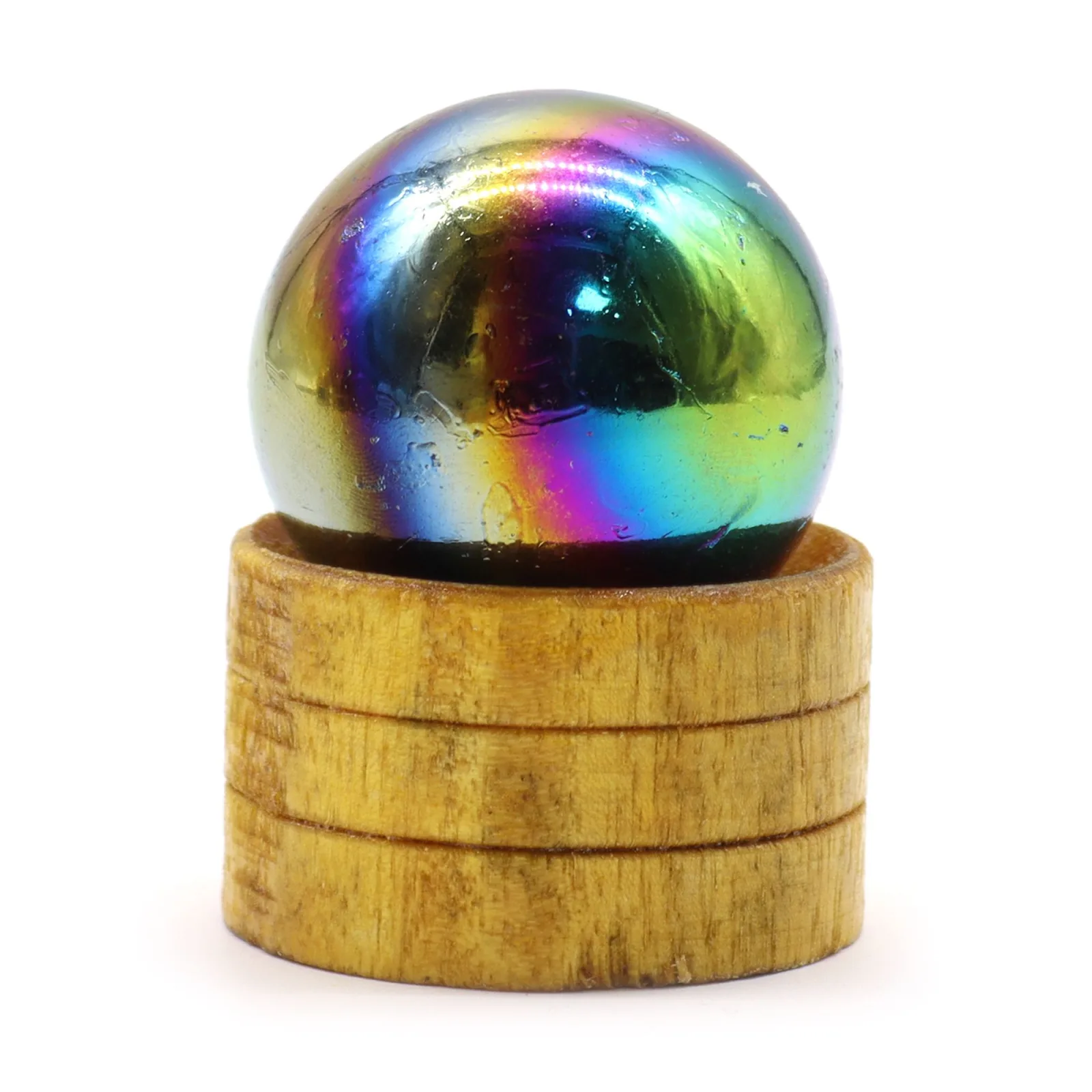 Křišťálová Koule z Drahých Kamenů 40mm - Ametyst Aura se Stojanem