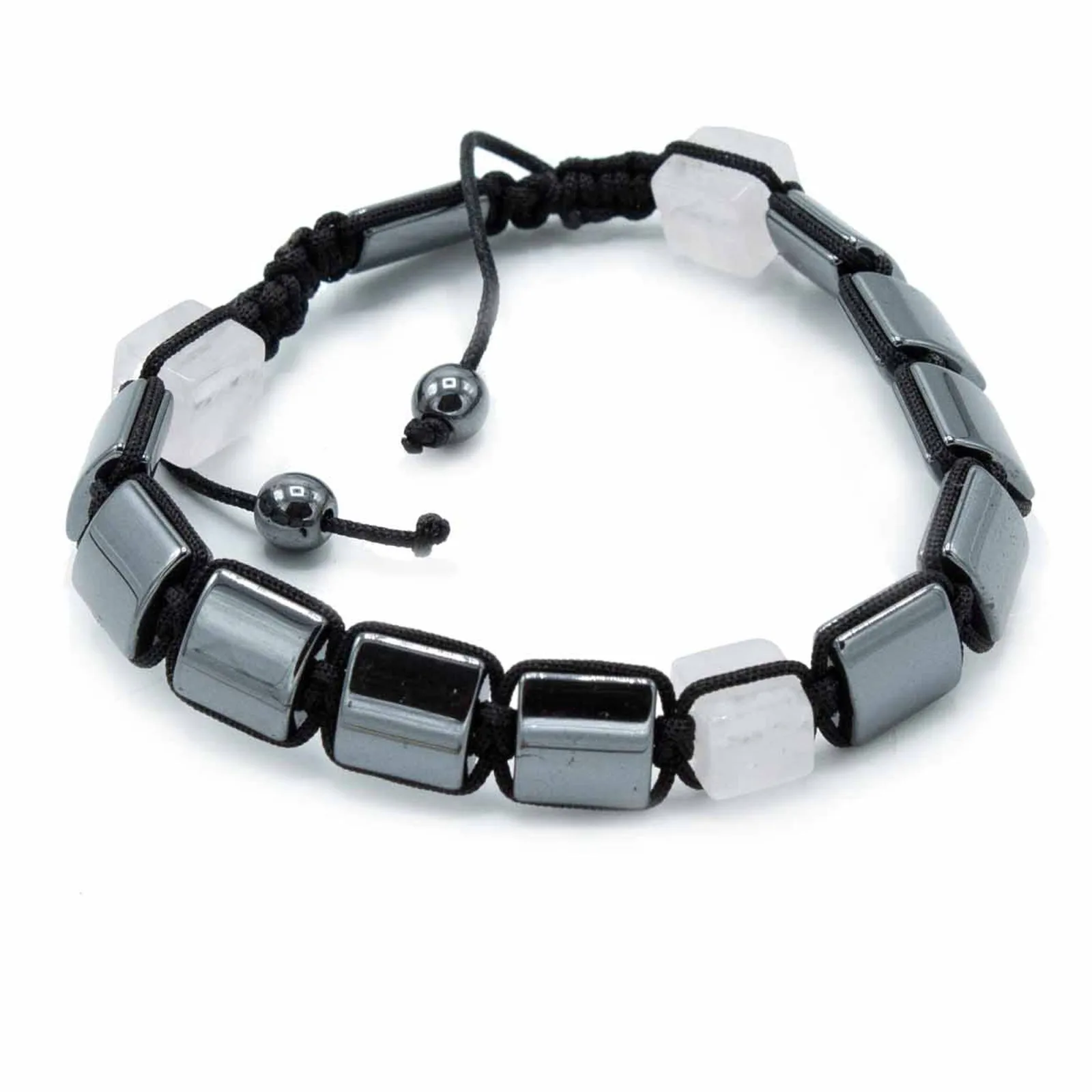 Magnetický Hematitový Náramek Shamballa - Kvádry - Růže