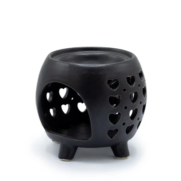 Kotlíková Aroma Lampa - Multi Srdíčka - Matná Černá