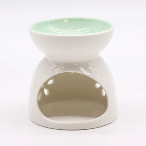 Klasická Bílá Aroma Lampa - Květinový Vzor