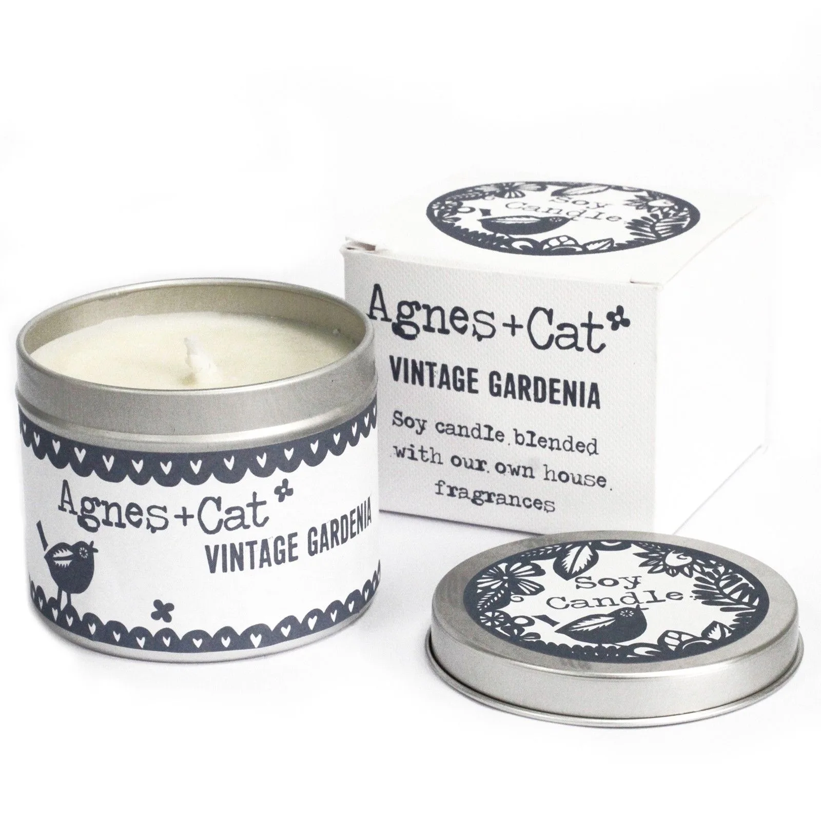 200g Svíčka v Plechovce - Dárkové Balení - Vintage Gardenia