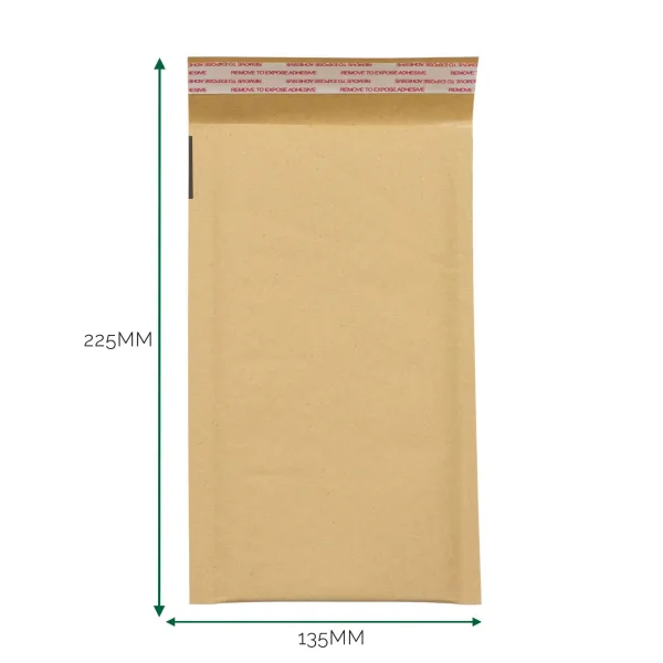 Obálka z Kraftového Papíru s Bublinkovou Fólií (135x225+40mm)