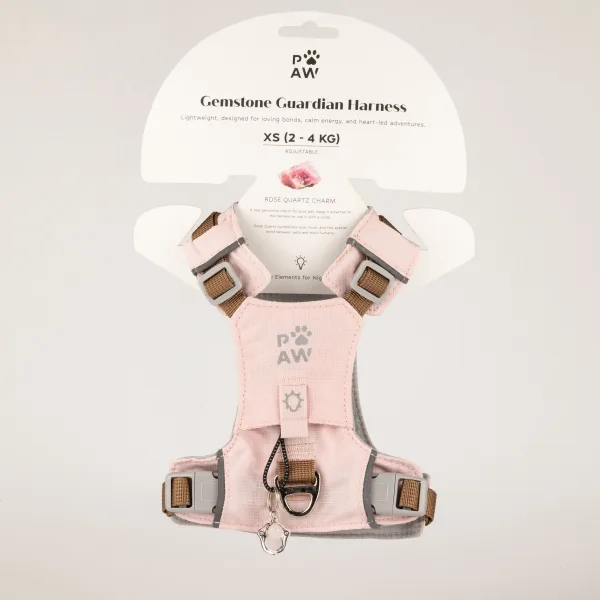 P-AW Psí strážný postroj s růženínovým přívěškem - (2-4 kg)