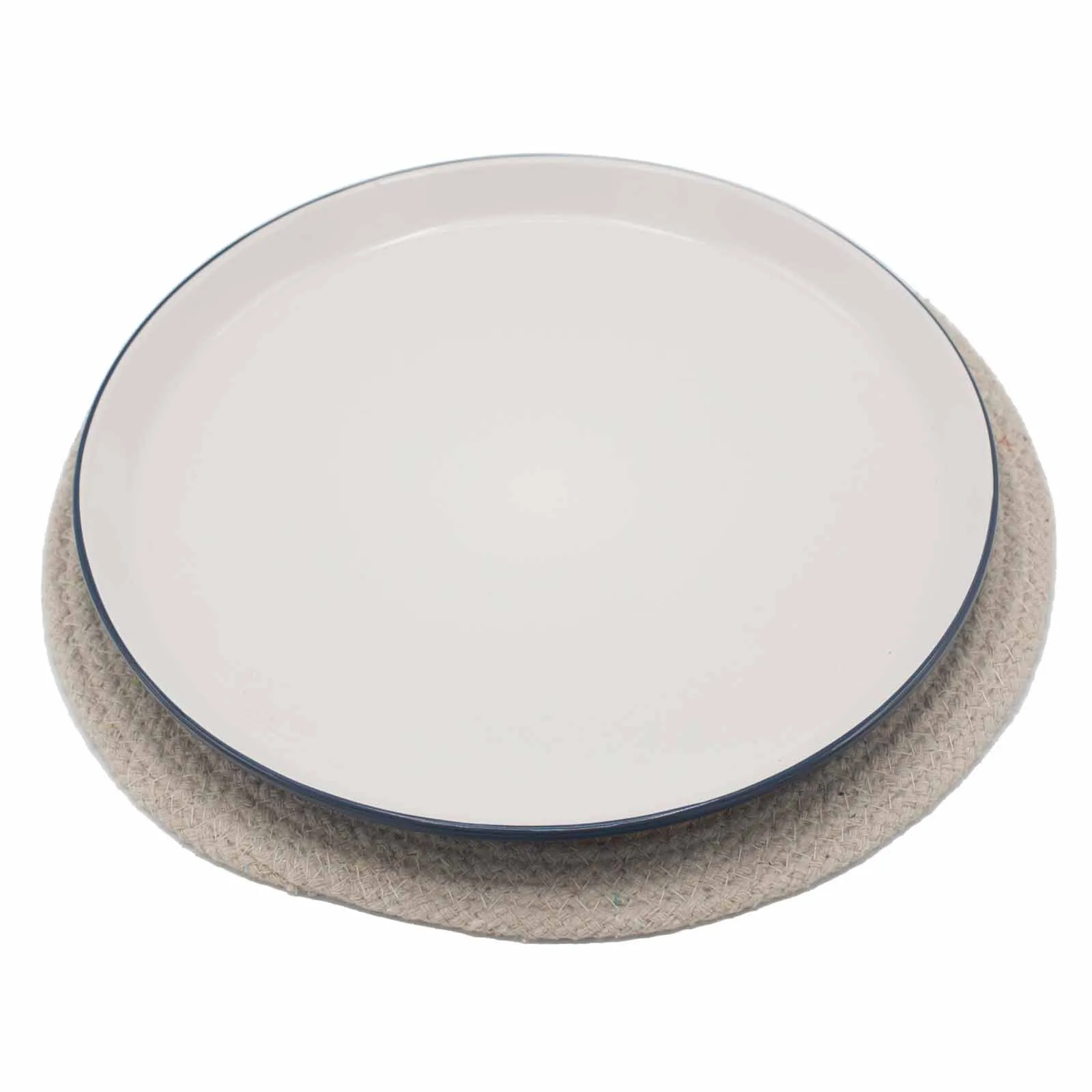Přírodní Prostírání - Juta & Bavlna 30cm - Slonovinový Okraj