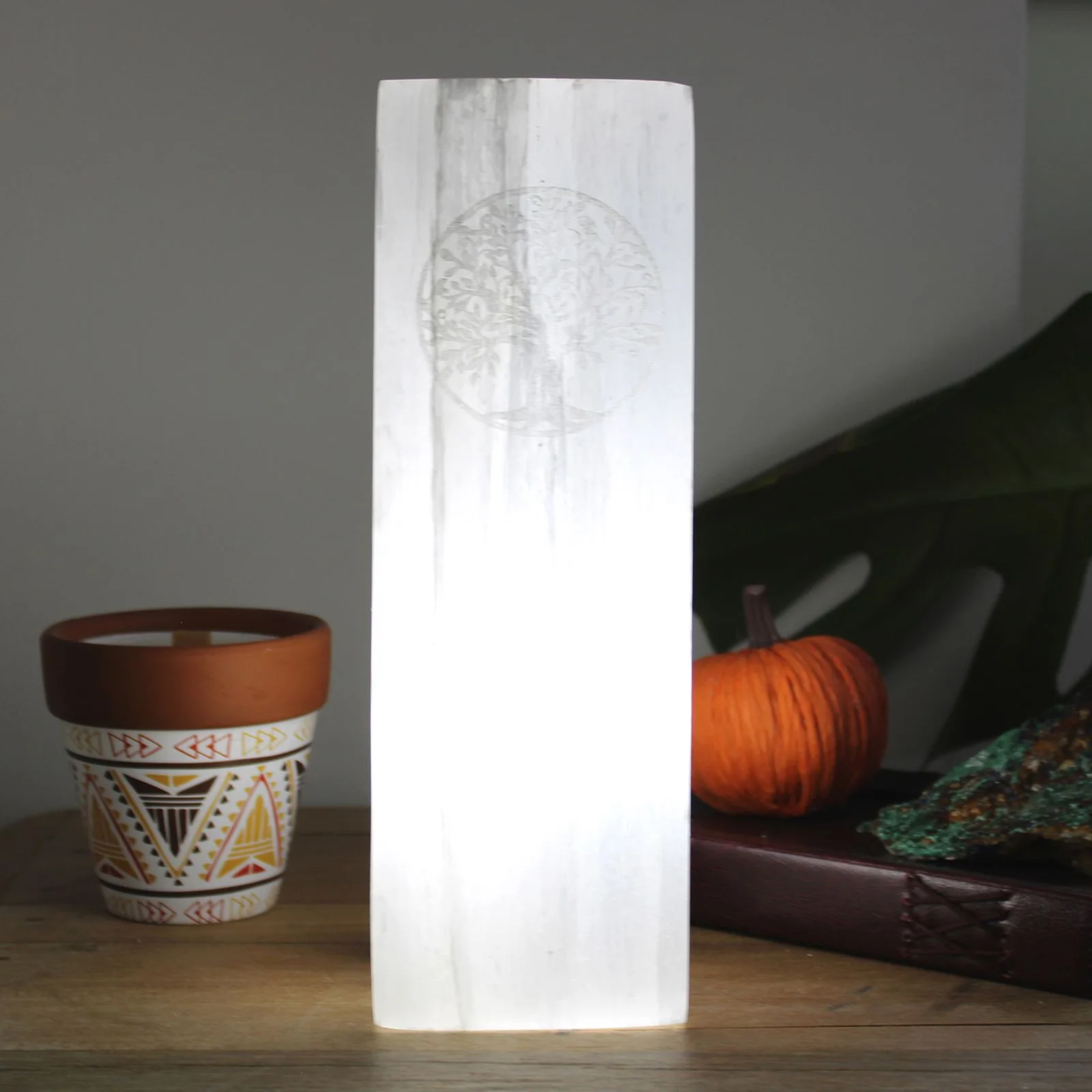 Lampa ze Selenitového Bloku 25cm - Strom Života