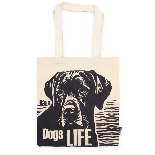 Ikonická Základní Taška - Dog's Life - (40x36cm) - Přírodní 4oz