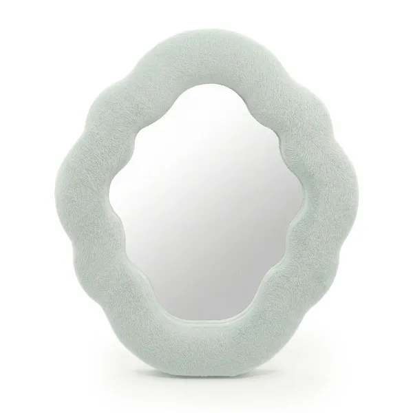 Měkké Vlnité Zrcadlo - Oblak - Oblační Modrá  - 28x24x2.3cm